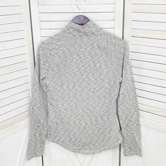 Aeropostale Live Love Dream Marled Quarter Zip Activewear Top Gray Lined Medium - Picture 10 of 13